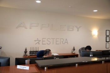 Oficinas de Appleby en Bermudas (Foto: Hidefumi Nogami, reportero del Asahi Shimbun, Japón)