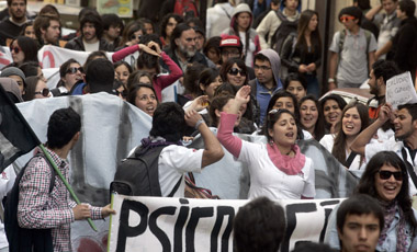 Protesta de Estudiantes en Valparaiso