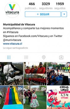 Cuenta de Vitacura en Instagram